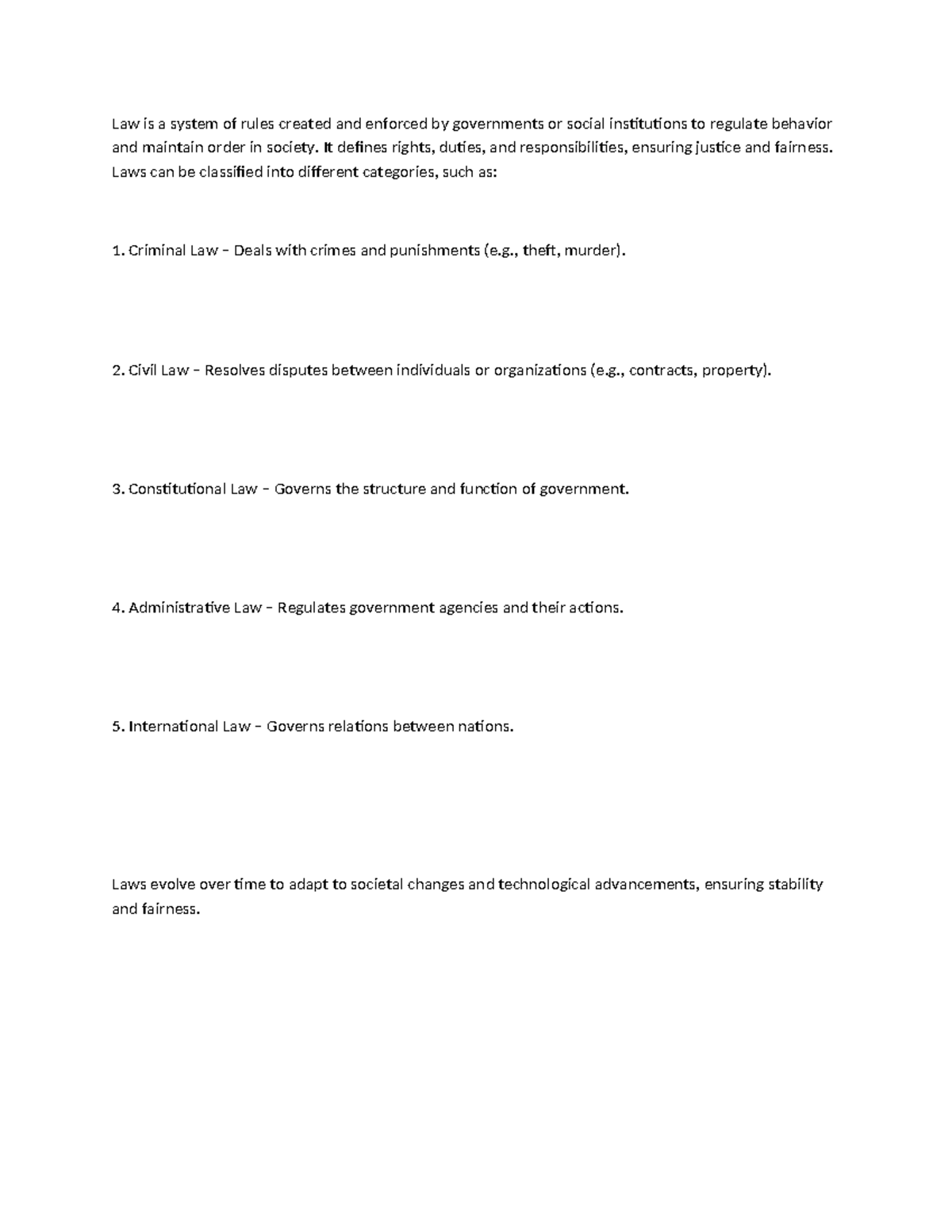 Law is a system - Law - Law is a system of rules created and enforced ...