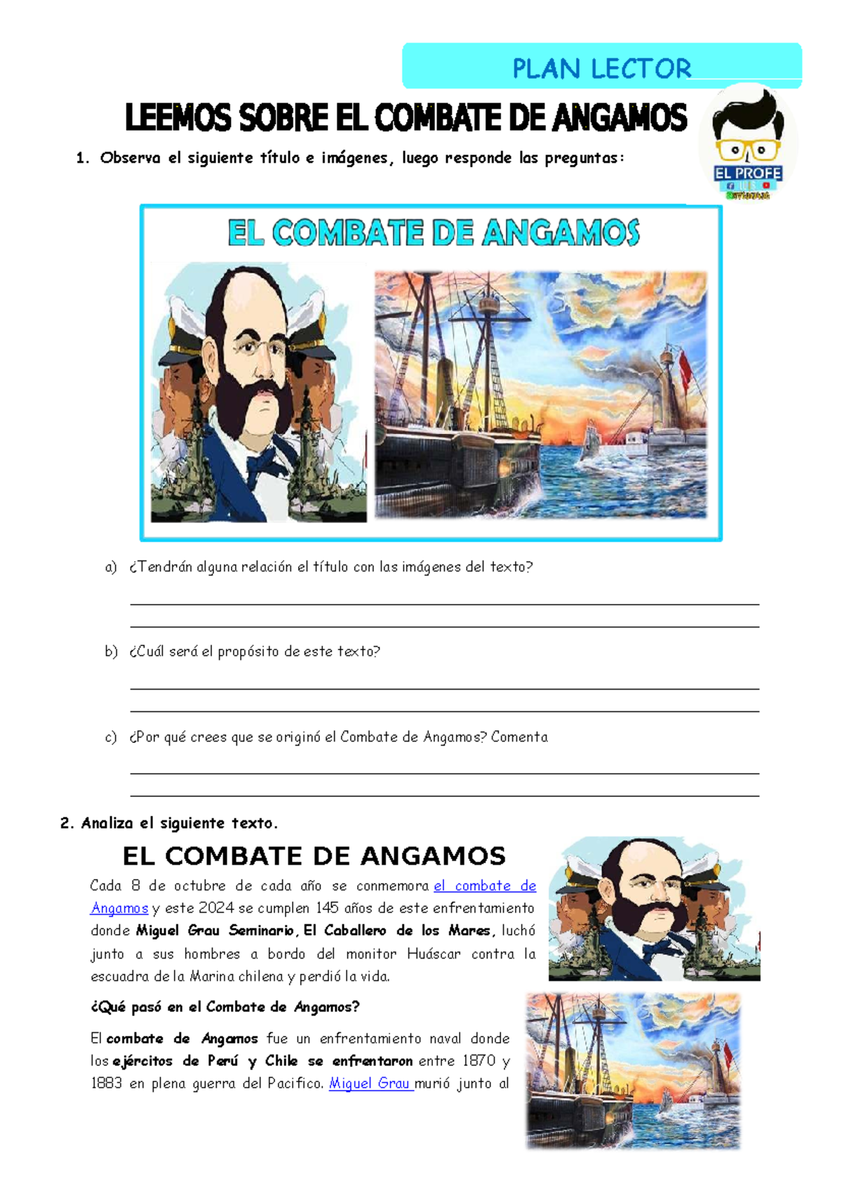 09. Ficha Lector: Análisis del Combate de Angamos - Studocu