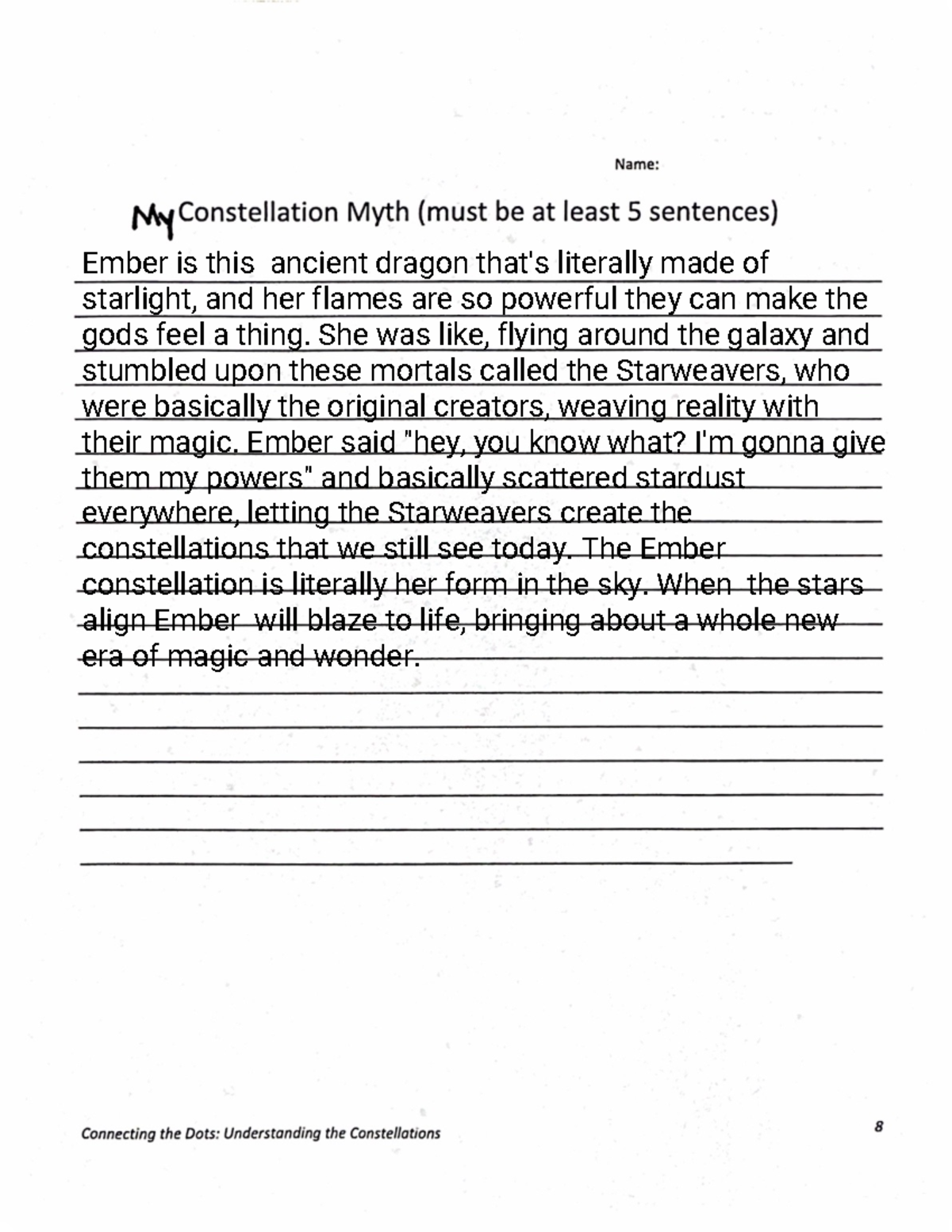 My+make+believe+constellation+myth+and+drawing - Ember is this ancient ...