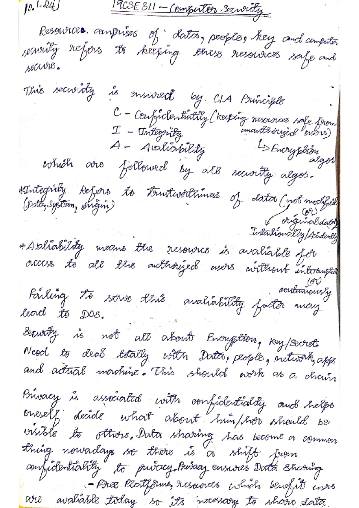 Computer Security Midterm Notes and Key Concepts - Studocu