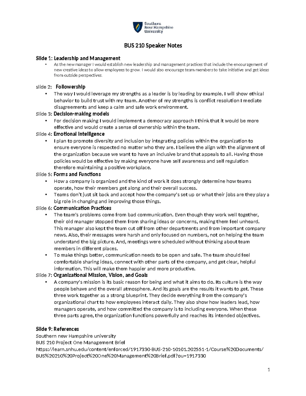 Journal: Leadership Assessment & Reflection (1-3) - Studocu