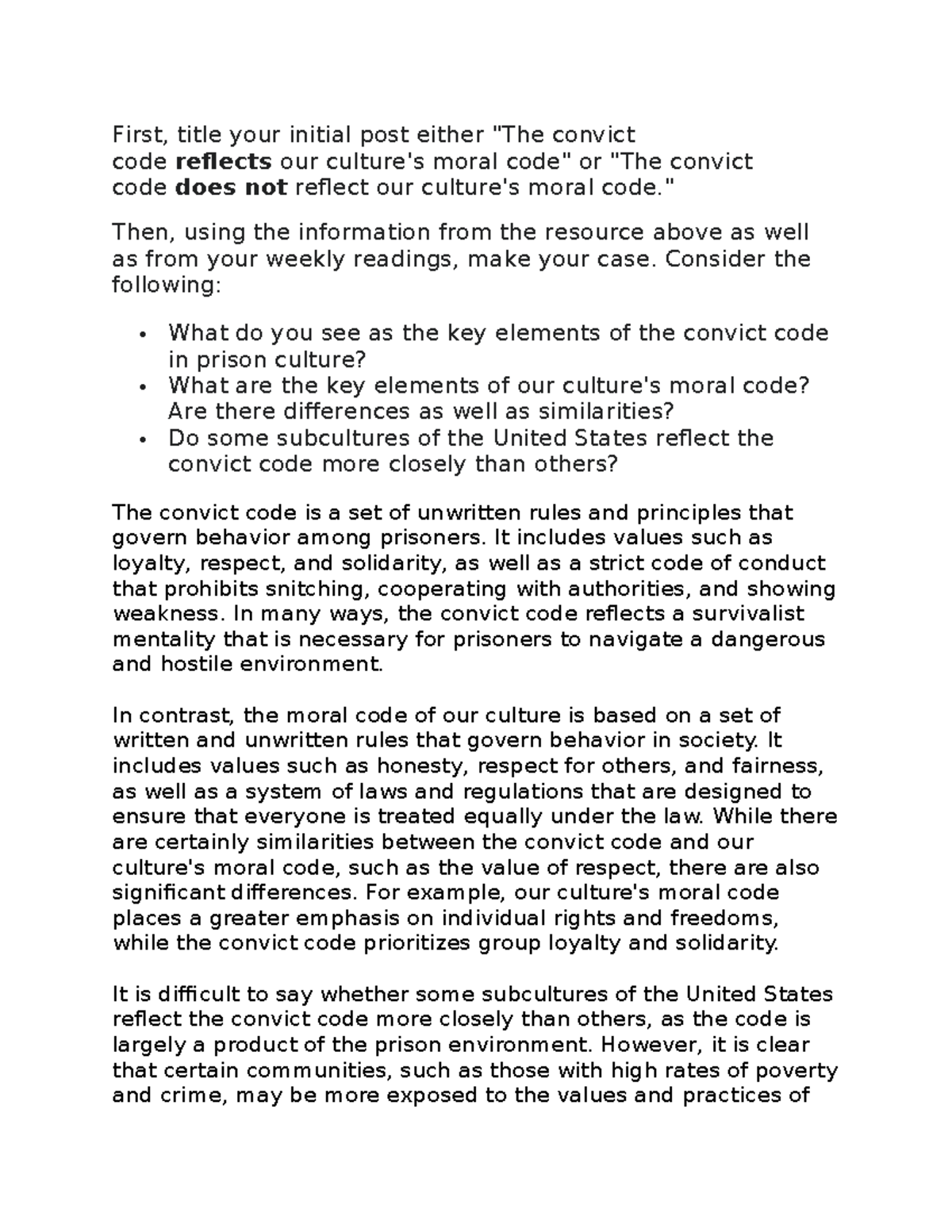 Convict Code vs. Moral Code: Analyzing Cultural Reflections in 3-2 ...