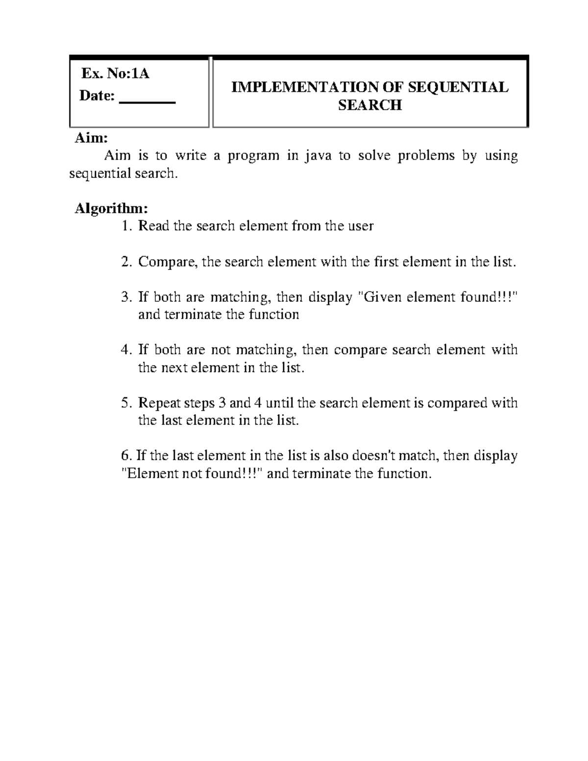 Java OOPs Implementation: Aim & Algorithm Guide - Studocu