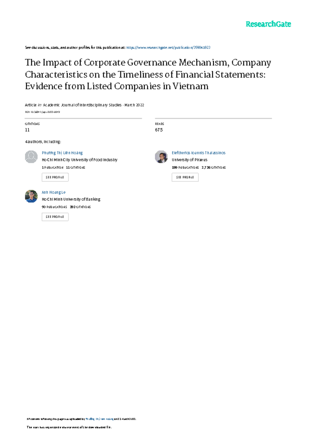 The Impact of Corporate Governance & Company Characteristics on ...