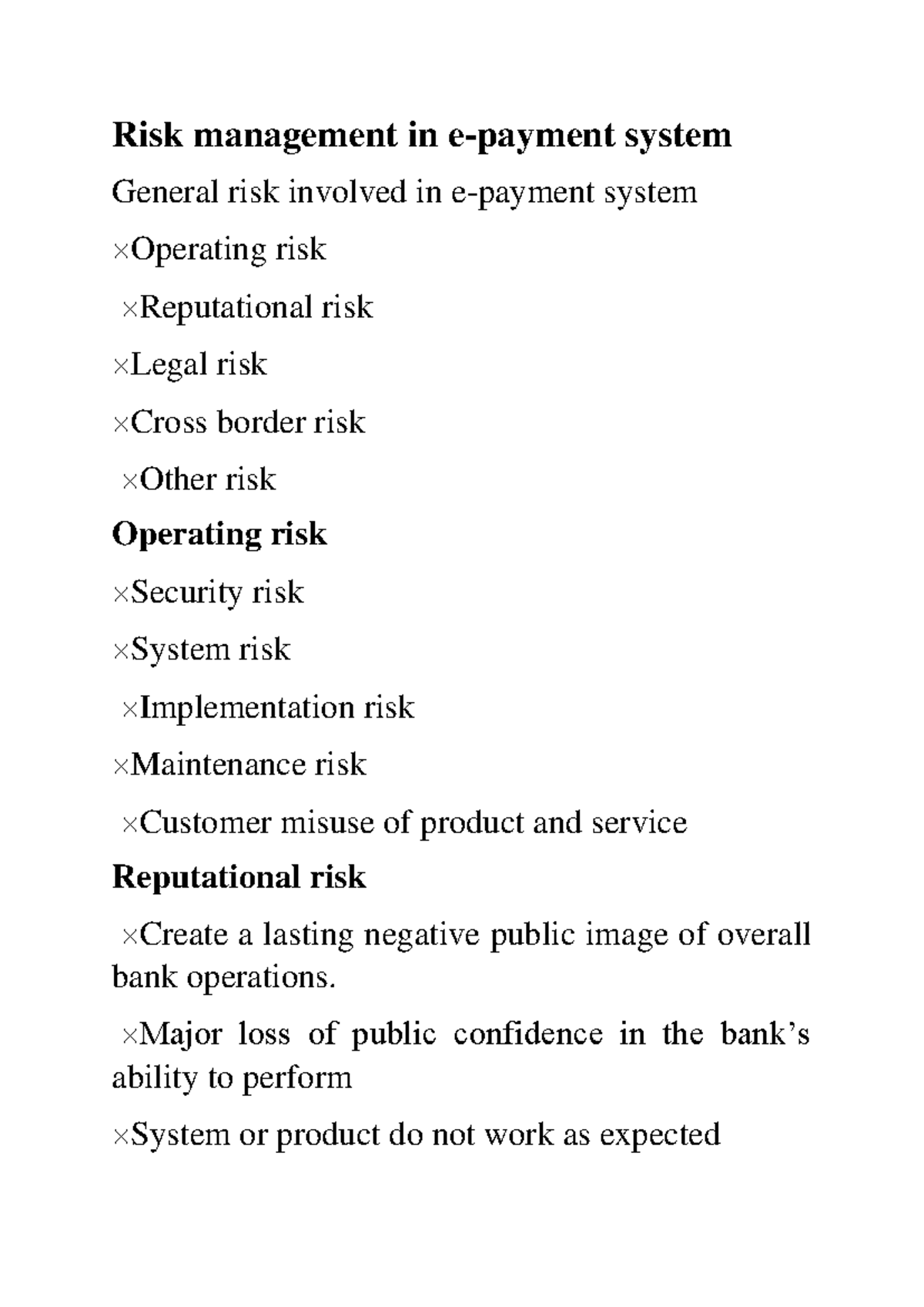Risk Management Strategies in E-Payment Systems: An Overview - Studocu