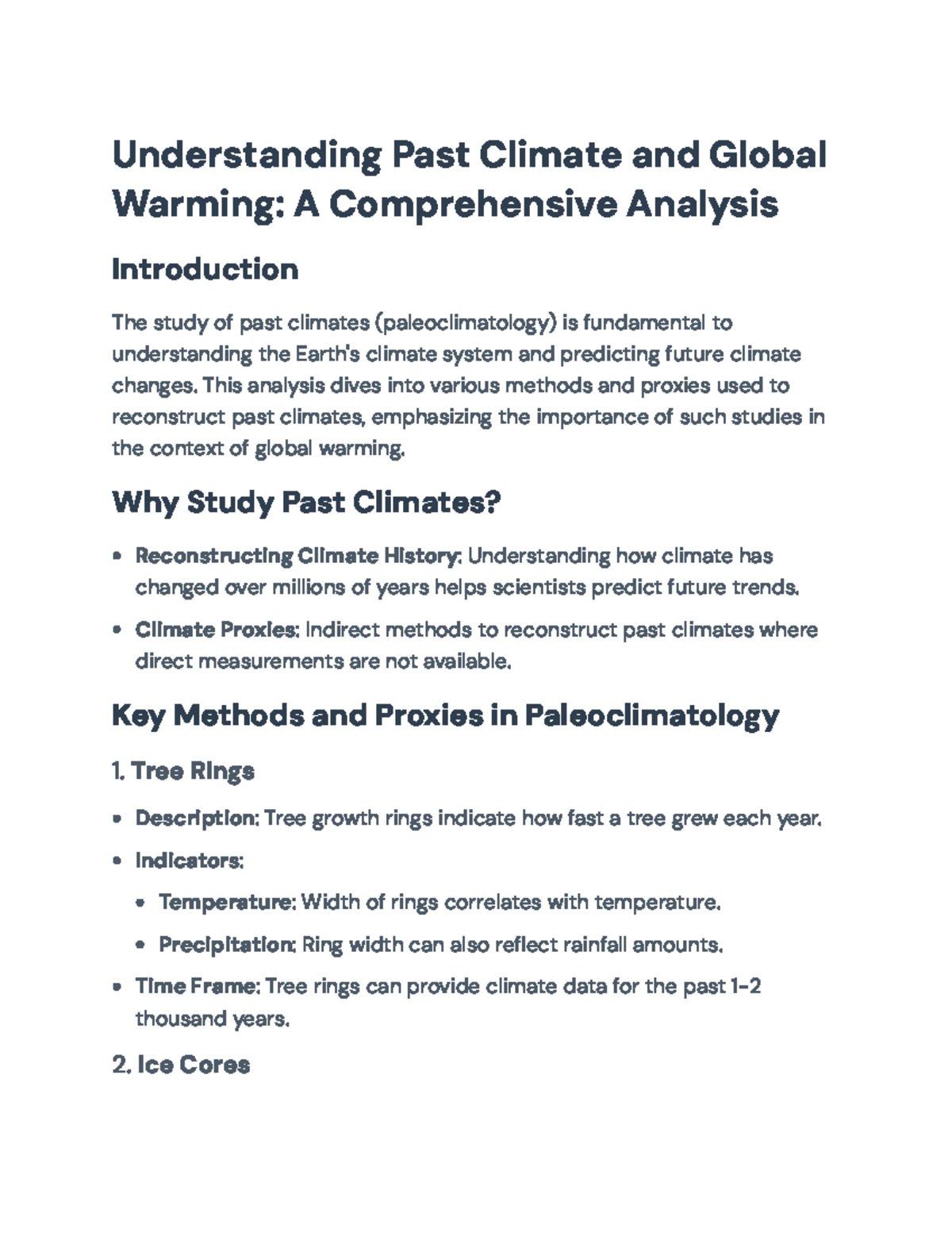Understanding Past Climate and Global Warming: A Detailed Analysis ...