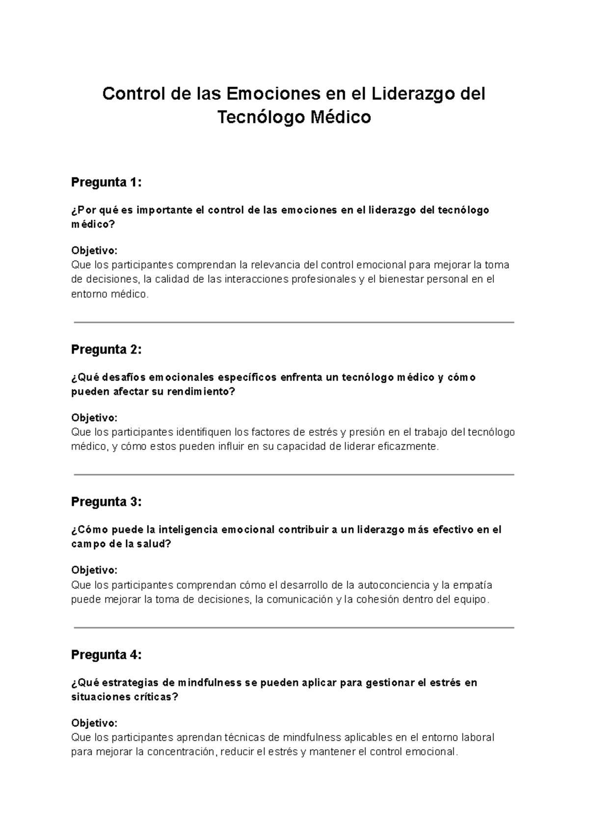 4 Control de las Emociones en el Liderazgo del Tecnólogo Médico ...