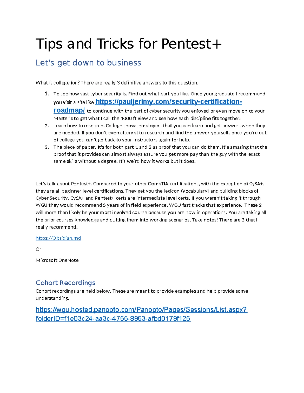 Essential Tips for Success in CompTIA Pentest+ Certification - Studocu
