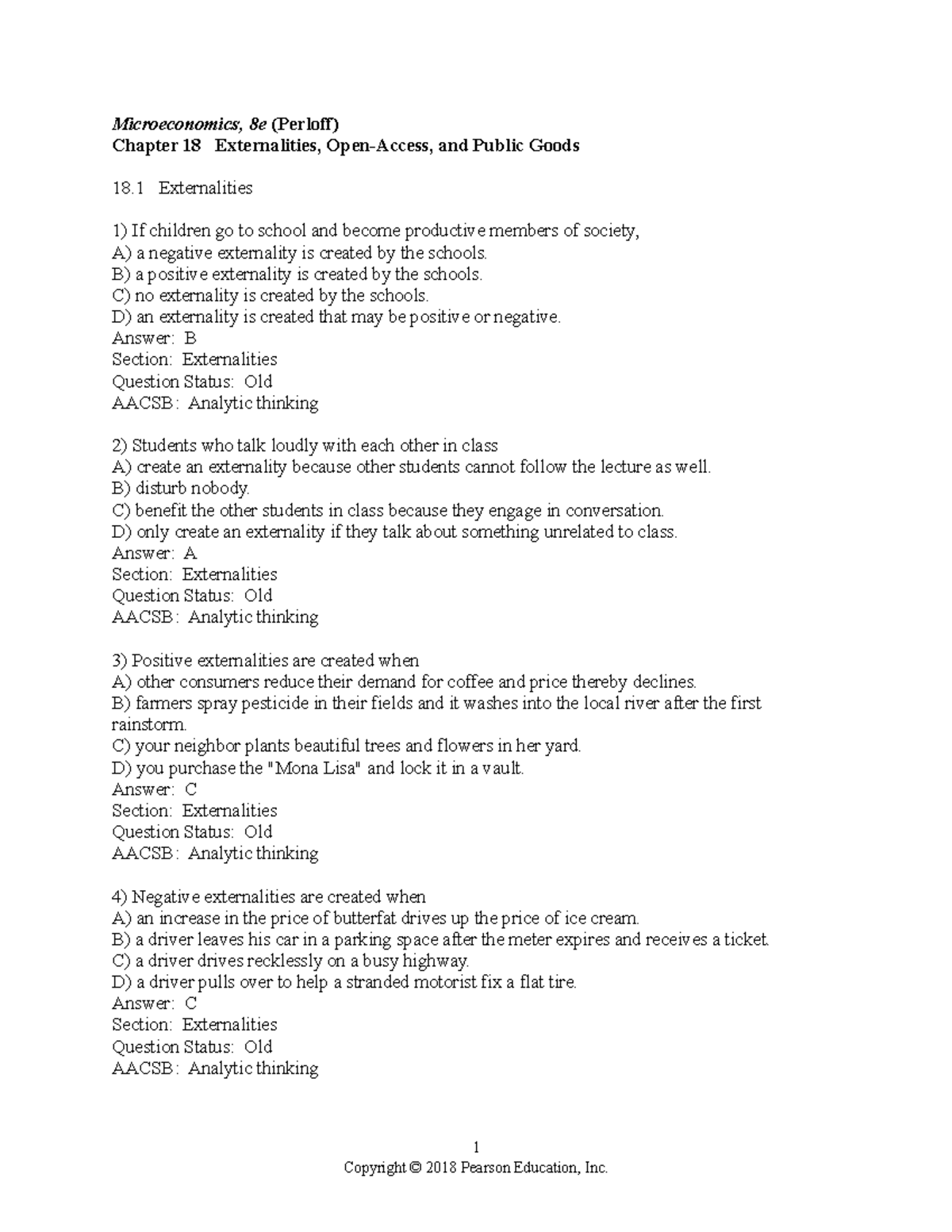 **0134543777 CH18 TB - ANSWER KEY FOR MICROECONOMICS CHAPTER 18** - Studocu