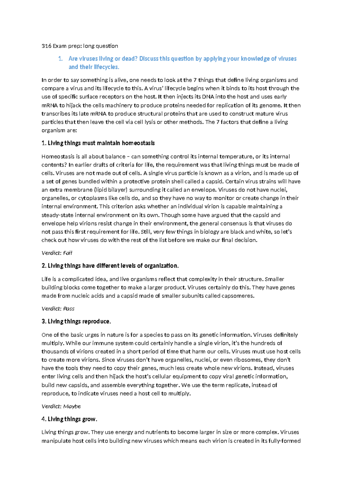 316 Exam Prep: Viruses, Immunity, and Gene Therapy Overview - Studocu