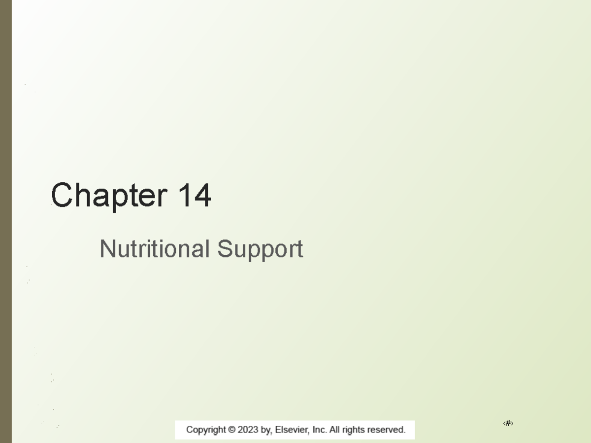 Chapter 14 - Nutritional Support Notes for Pharm Course - Studocu