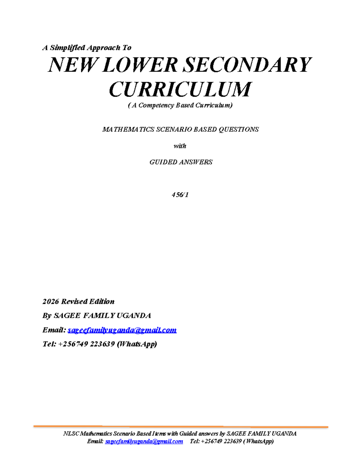 NLSC Mathematics Scenario-Based Questions with Guided Answers 2026 ...