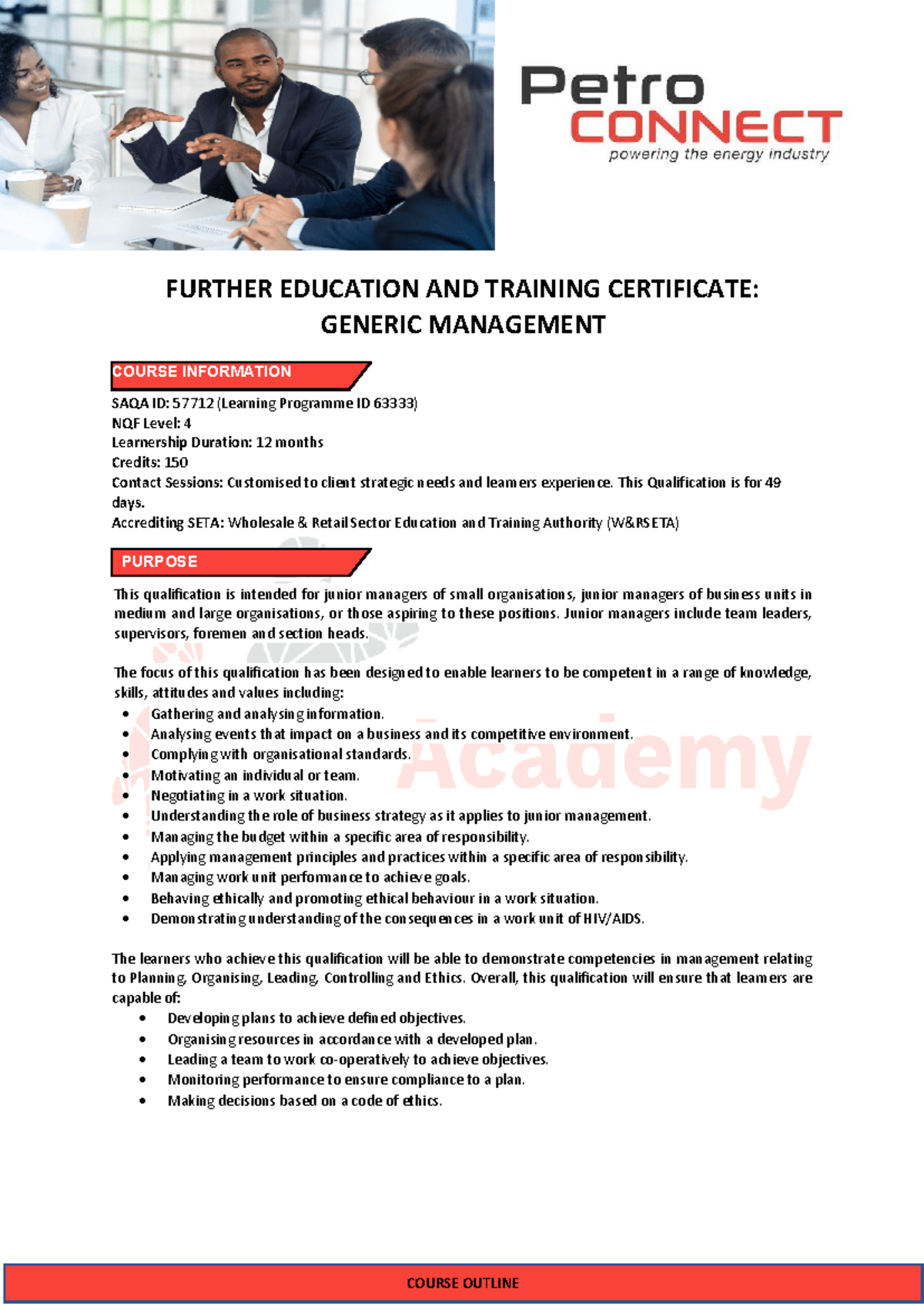 57712 LP 63333 Generic Management Level 4 Course Overview - Studocu