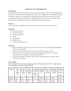 Chemistry - Grade: 12 - High School - Canada - Studocu