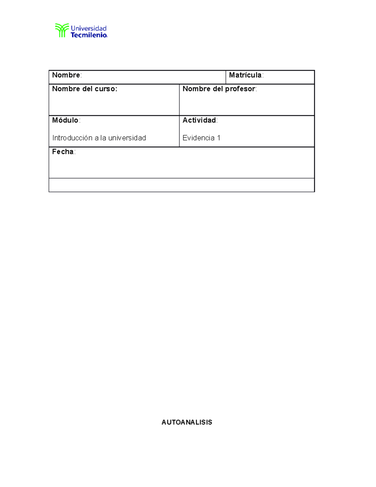 Evidencia 1 introducción de la universidad - Introducción a la ...