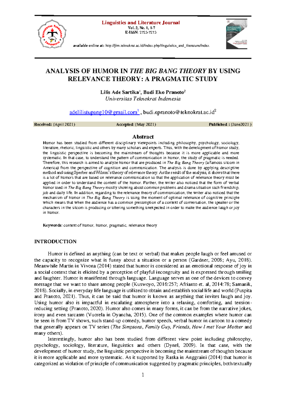 292 2200 1 PB - Analysis of Humor in The Big Bang Theory Using ...