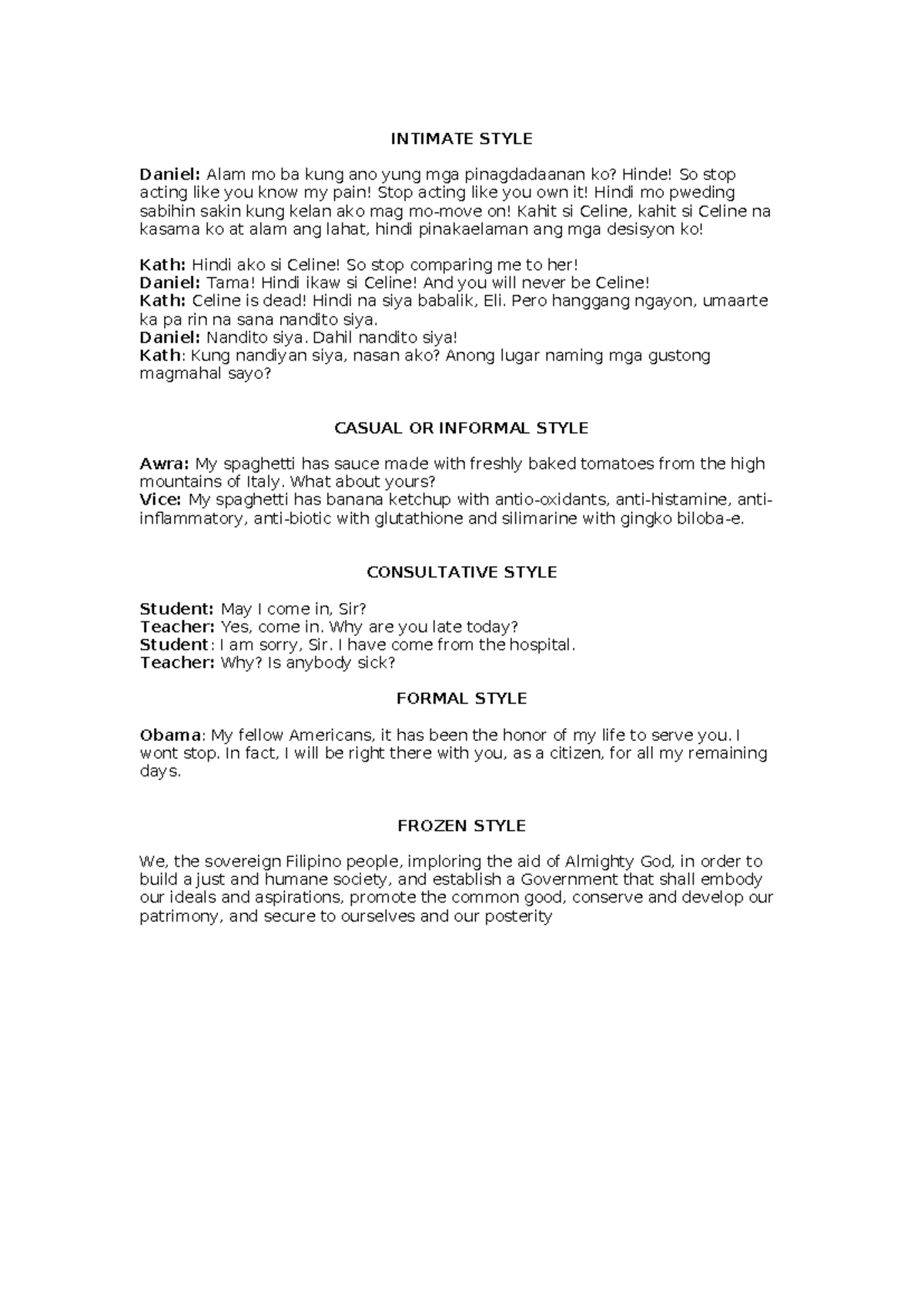 Dialogues Script: Exploring Intimate, Casual, Consultative, Formal, and ...