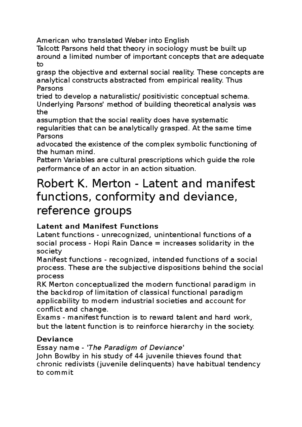 Talcot Parsons - Social system, pattern variables - American who ...