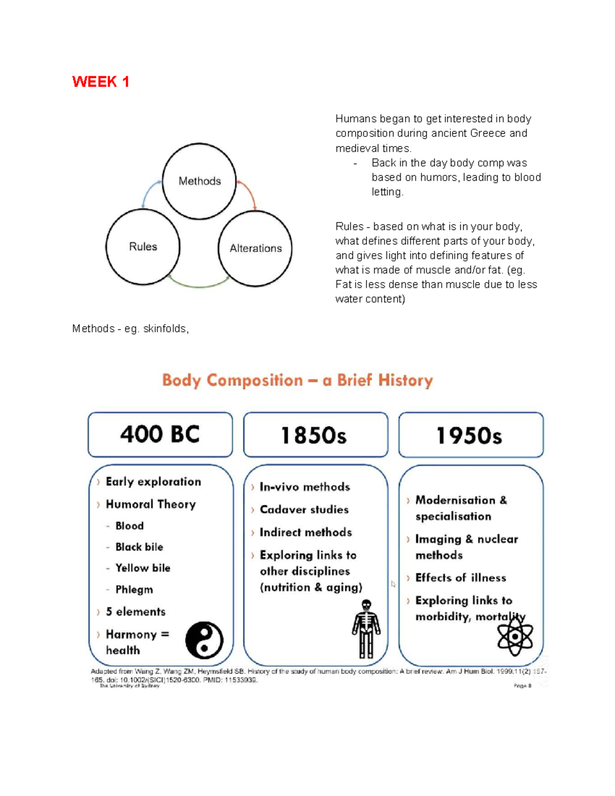 EXSS2040 Lecture Notes: Body Composition Methods Overview - Studocu
