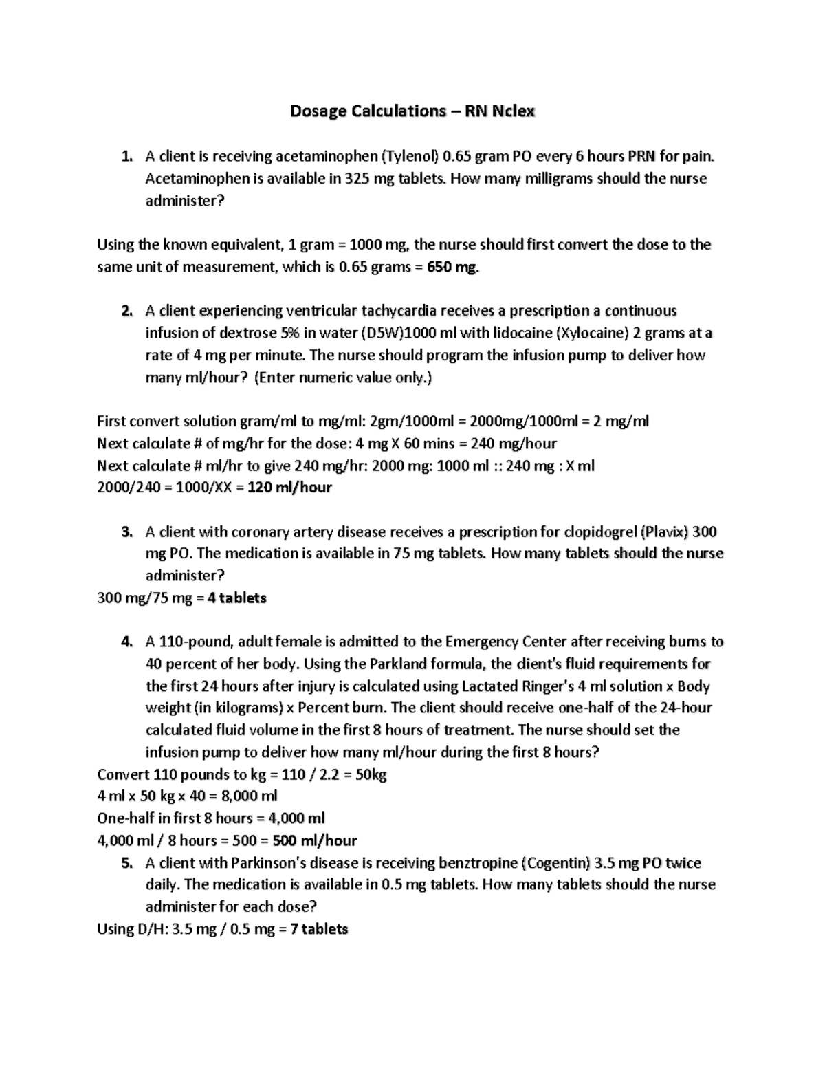 Dosage Calculations 1 for RN NCLEX: Effective Medication Management ...