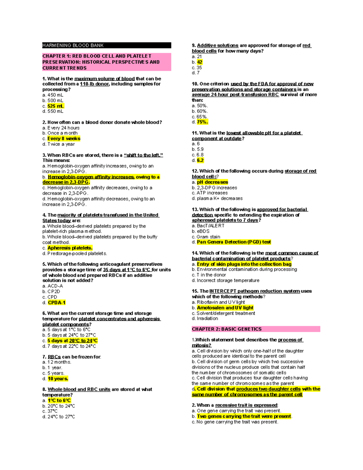 Harmening Blood Bank: RBC and Platelet Storage and Genetics Insights ...