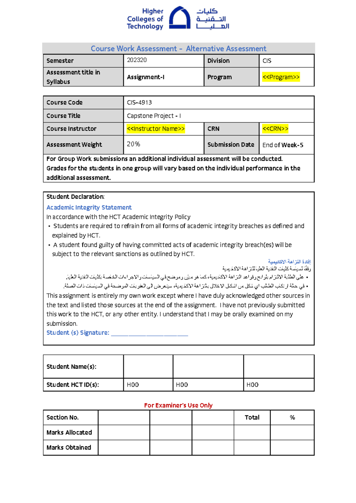 Assignment 1FV2 - Capstone Project I Overview (CIS 4913) - Studocu