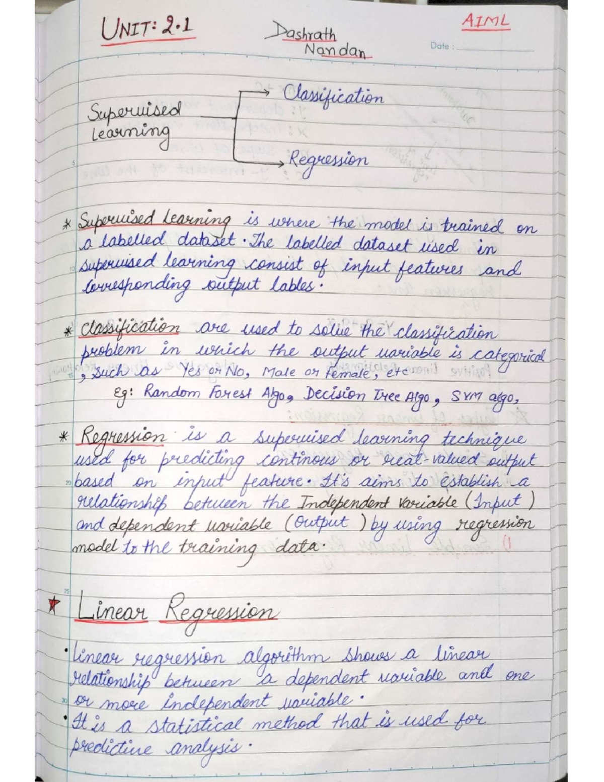 AIML Unit 2 Comprehensive Notes by Dashrath Nandan - Studocu