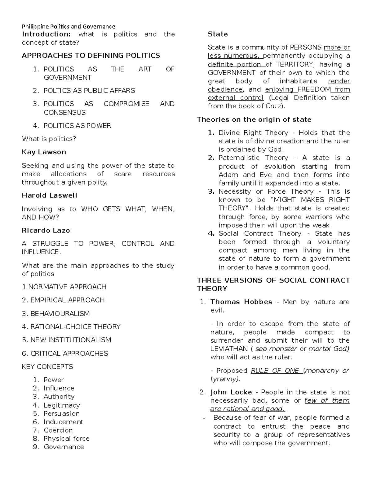 PPG - Senior High School - HUMSS - Understanding Politics and State ...