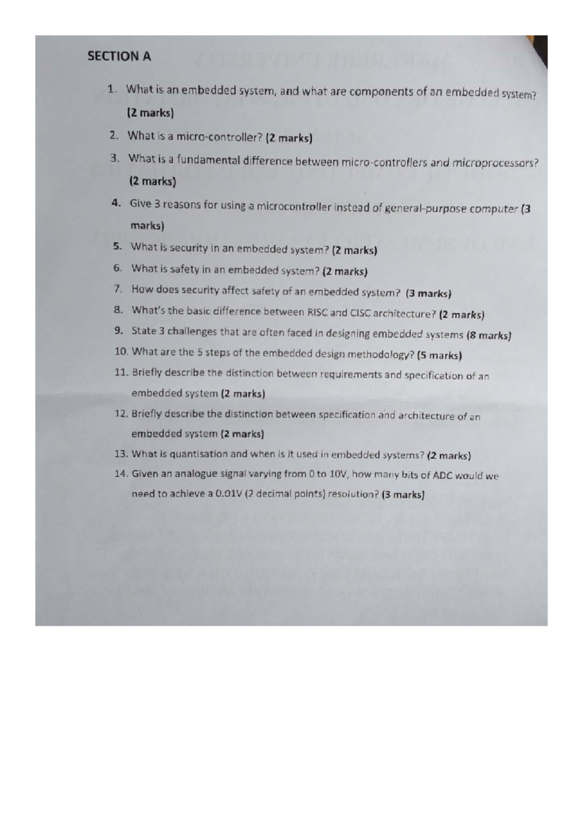 Embedded Systems Exam Questions and Programming Assignments - Studocu