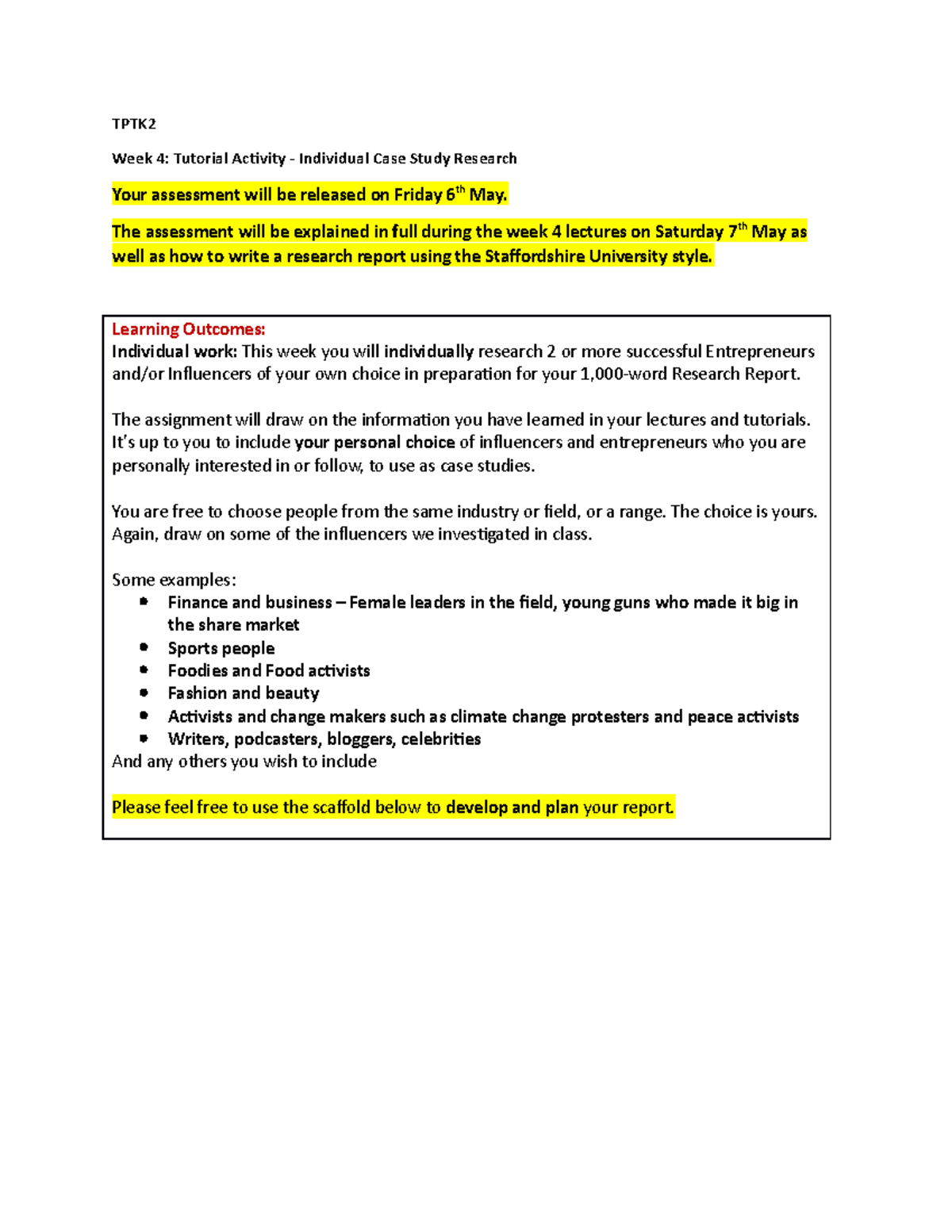Week 4 Individual Case Study Research - TPTK Week 4: Tutorial Activity ...