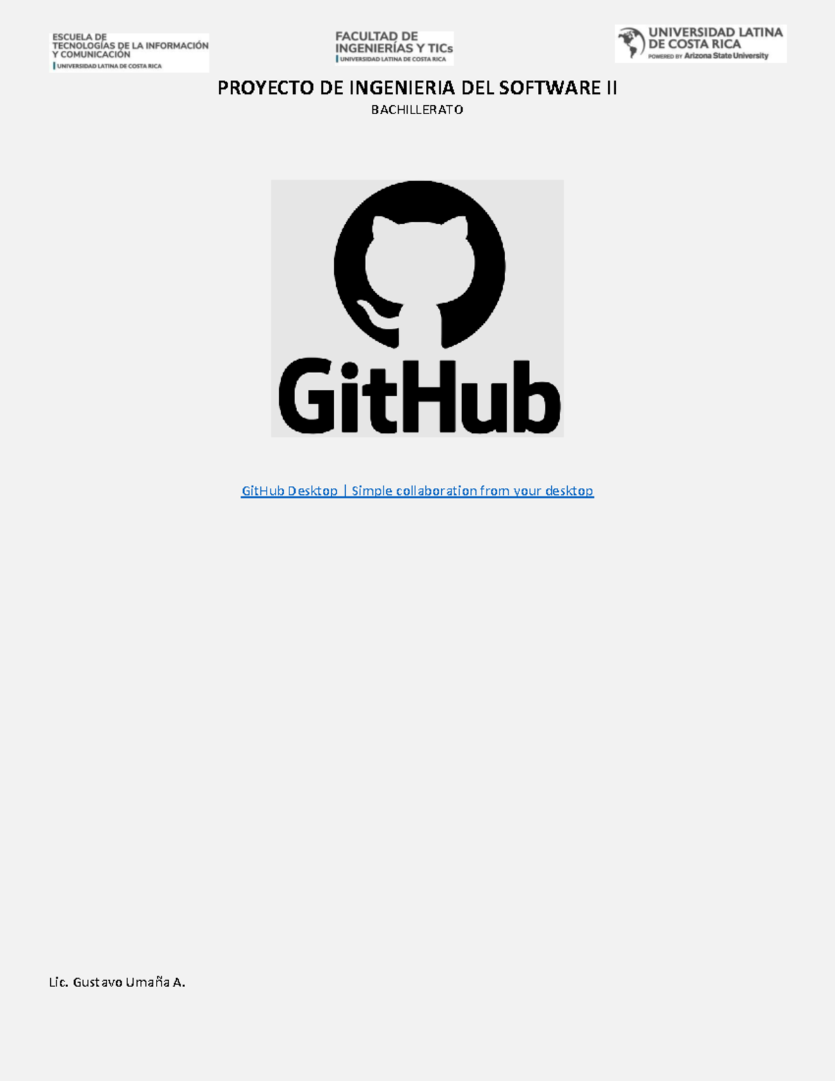 Proyecto de Ingeniería del Software II: Git y GitHub para Colaboración ...