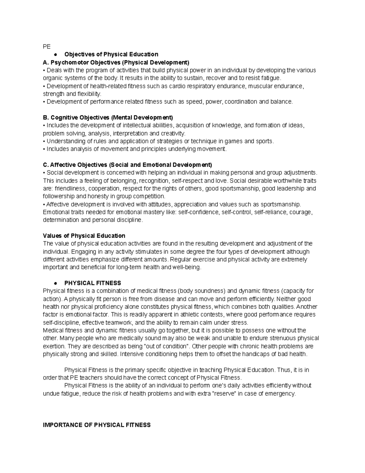 PE 101: Overview of Physical Education, Fitness, and Health Benefits ...