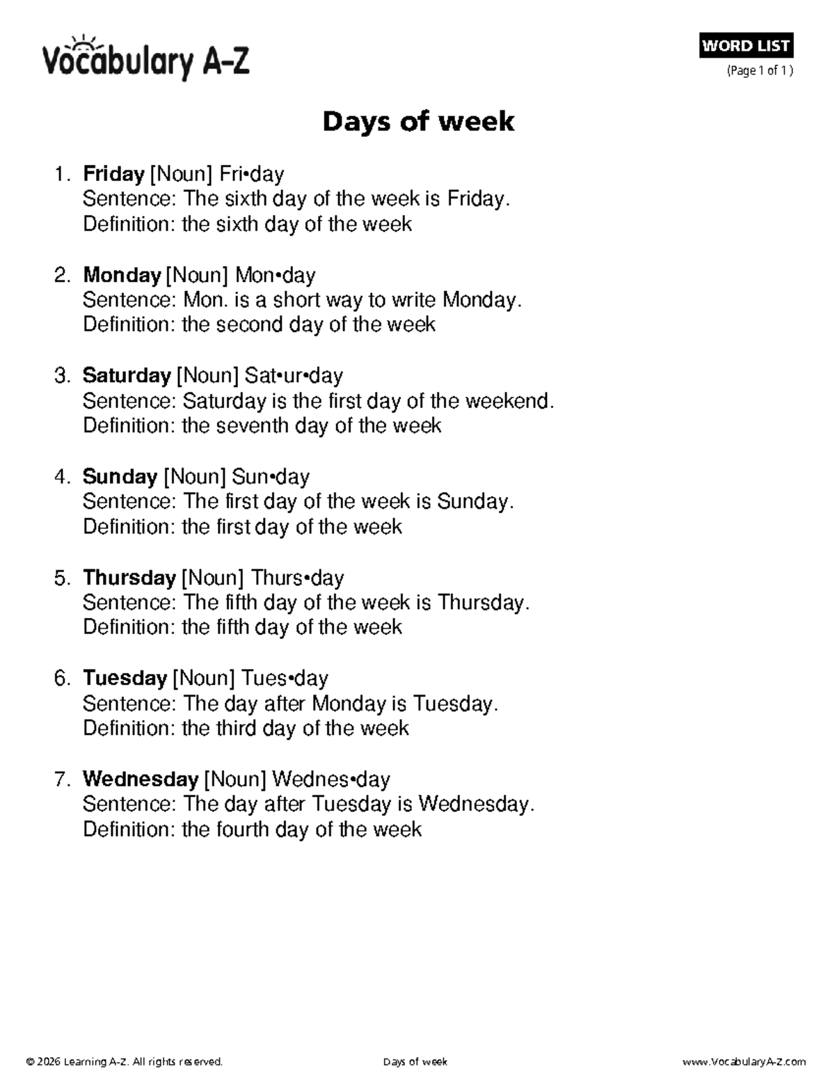 What Is The Sixth Day Of The Week