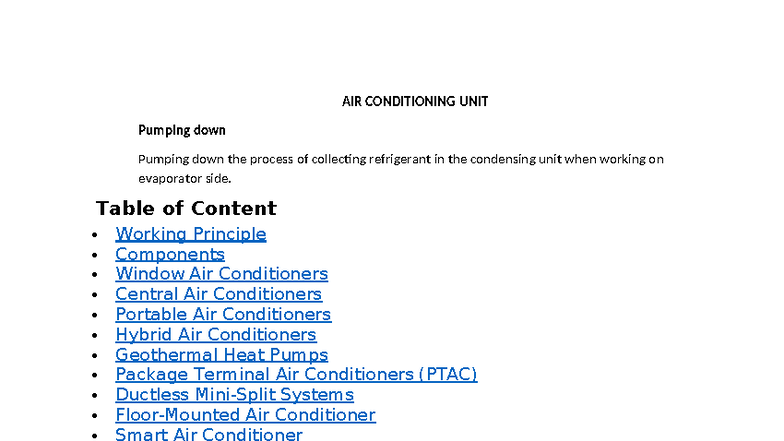 AIR CONDITIONING UNIT (AC 101) Notes by Mr. Jab - Studocu