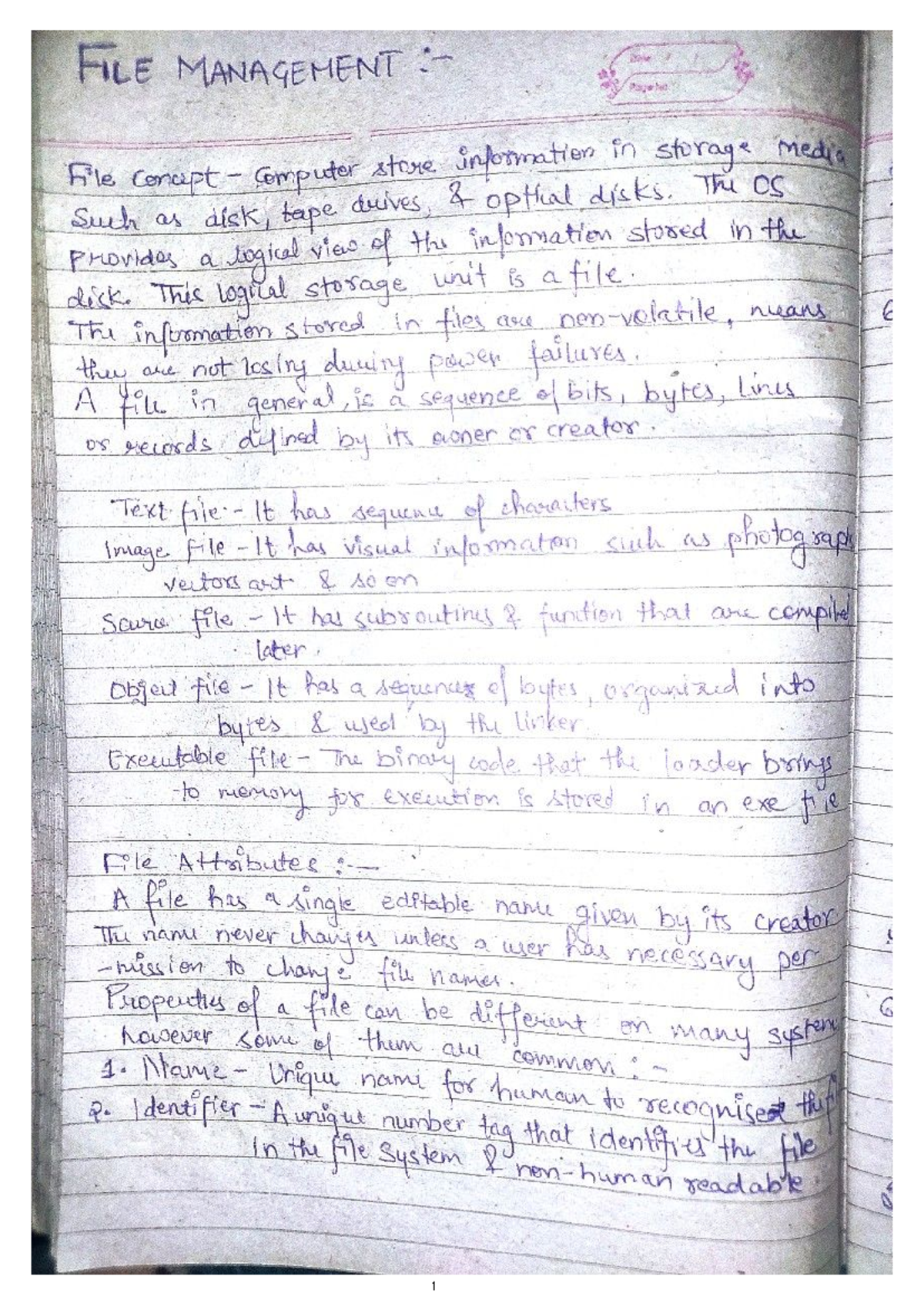 OS UNIT4 - File Management Notes for Operating Systems Unit 4 - Studocu