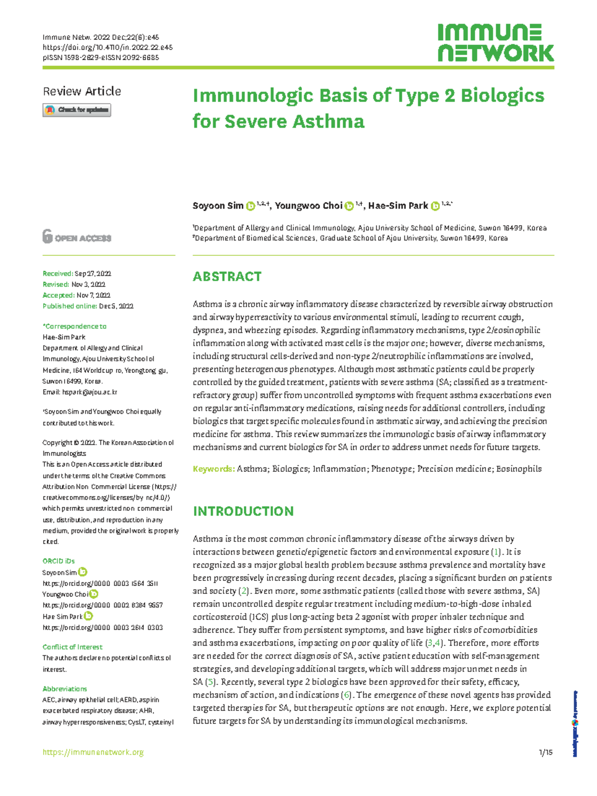 Immunologic Basis of Type 2 Biologics for Severe Asthma (0078IN) - Studocu