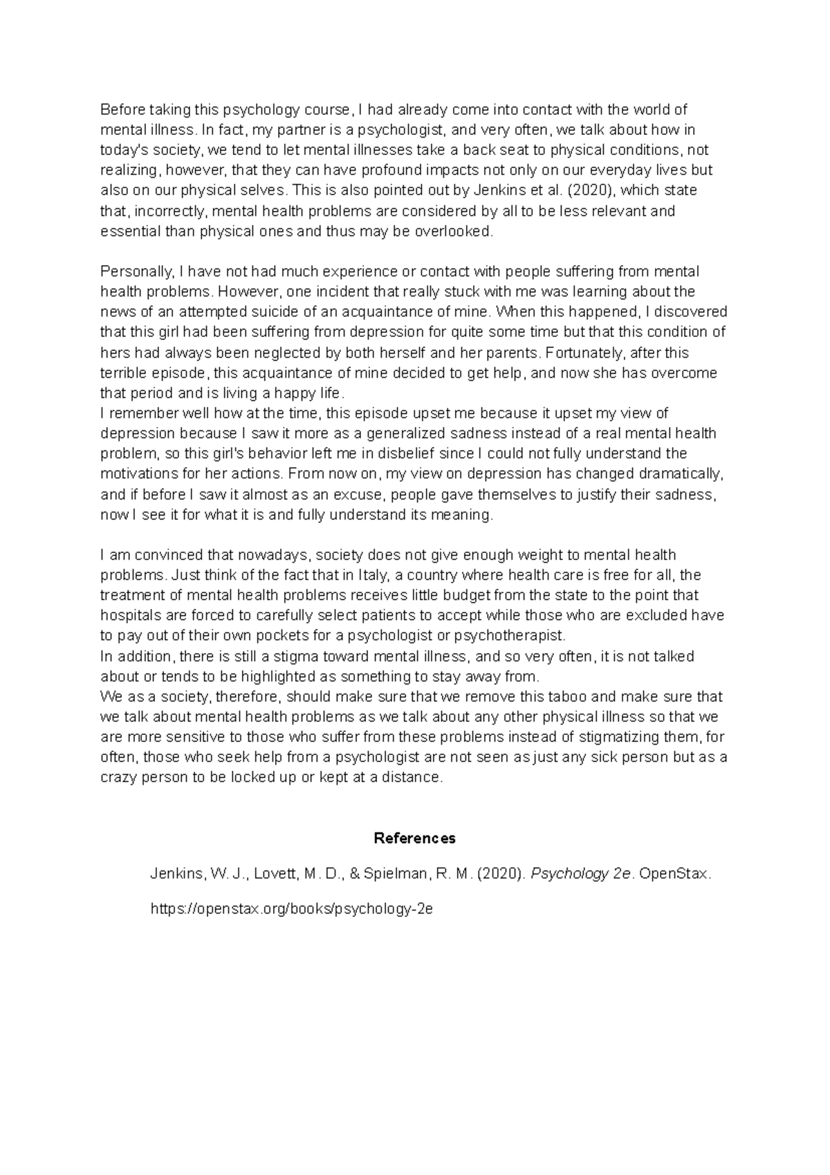 Discussion Assignment Unit 8 PSYC 1504 - Before taking this psychology ...