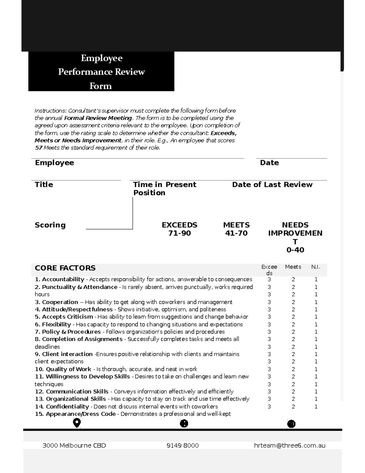 Employee performance management assignment MGT3RPM: Individual project ...
