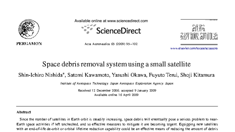 Active Space Debris Removal System Using EDT Technology (JAXA 2009 ...