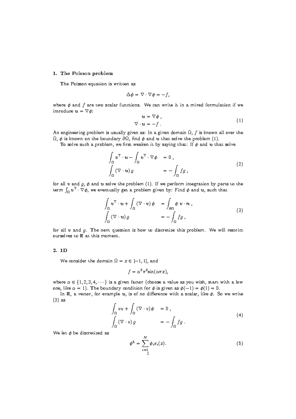 Assignment 3: Solving the Poisson Problem in Mixed Formulation ...