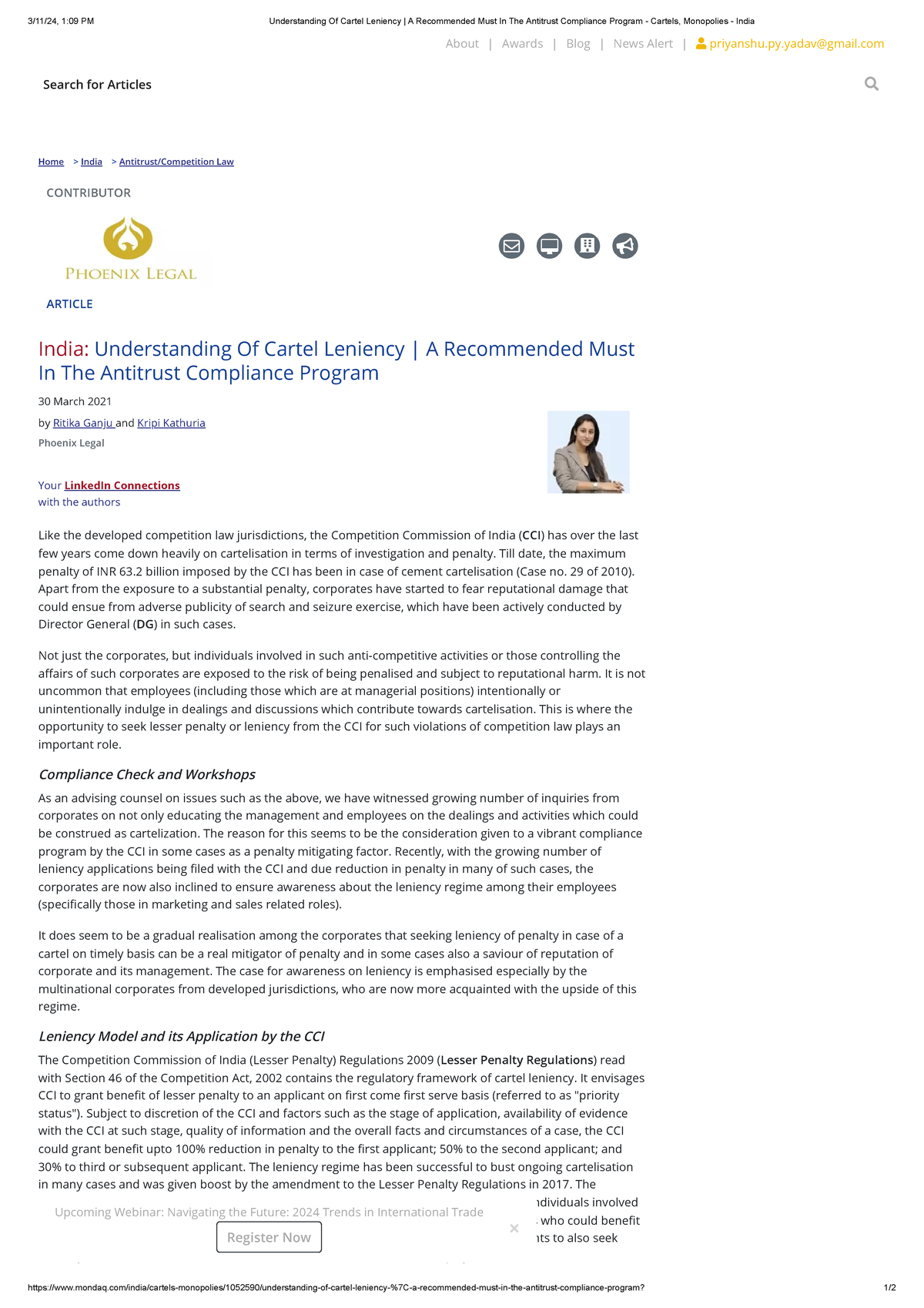 Understanding Of Cartel Leniency A Recommended Must In The Antitrust ...