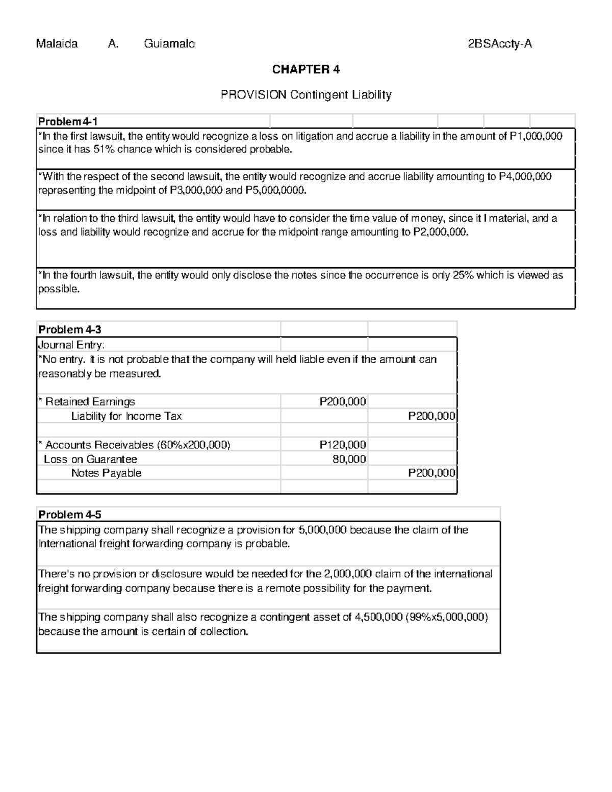 Intermediate Accounting 2: Chapter 4 Assignment Solutions - Studocu