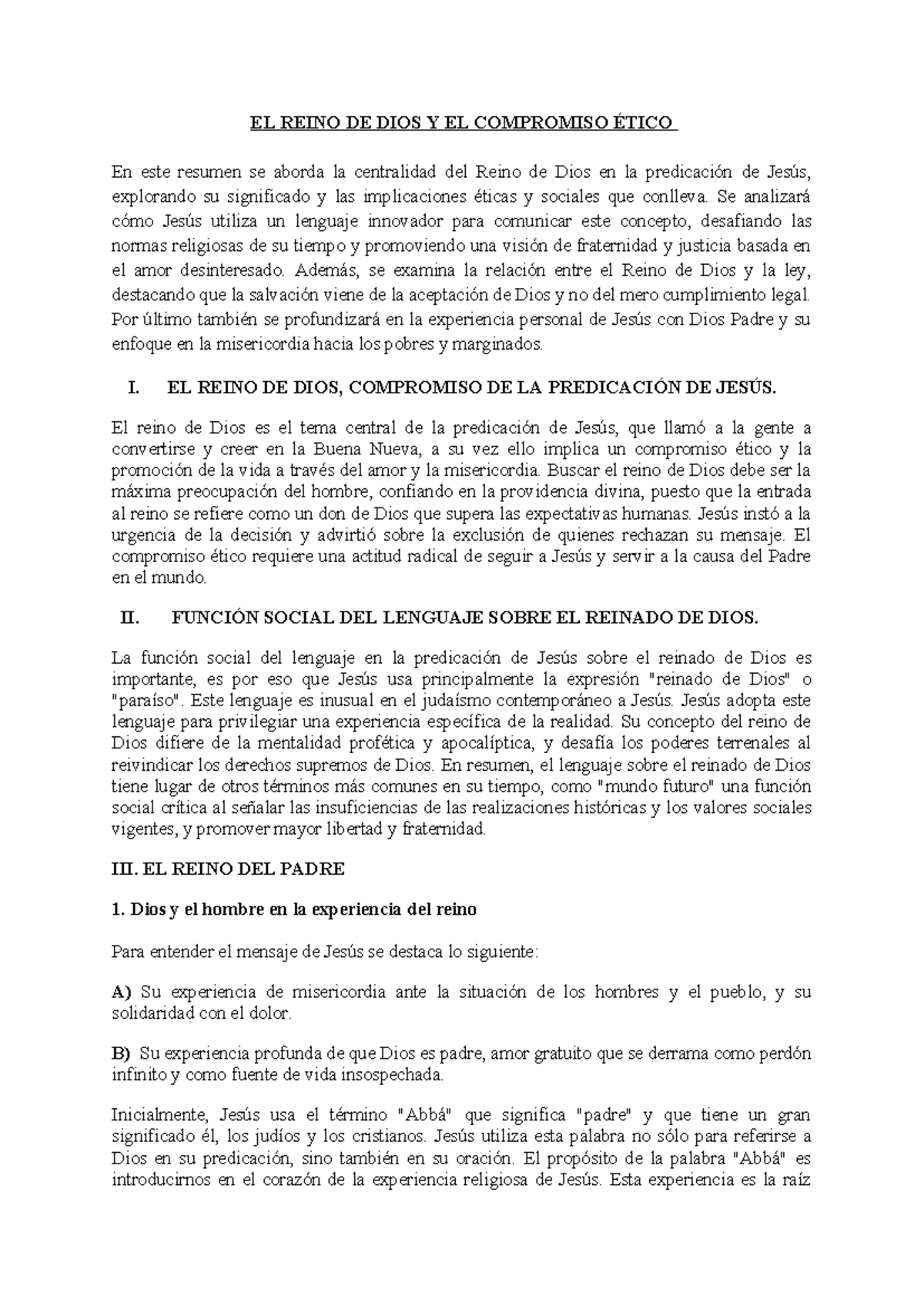 Grupo 5: El Reino de Dios y su Implicación Ética en la Predicación de ...