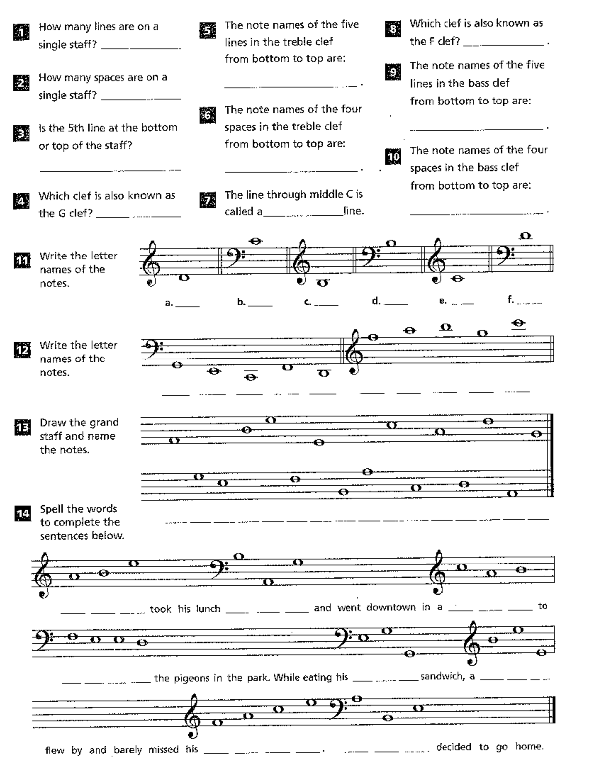 Rhythm and Note Names Worksheet (Music 101) - Studocu