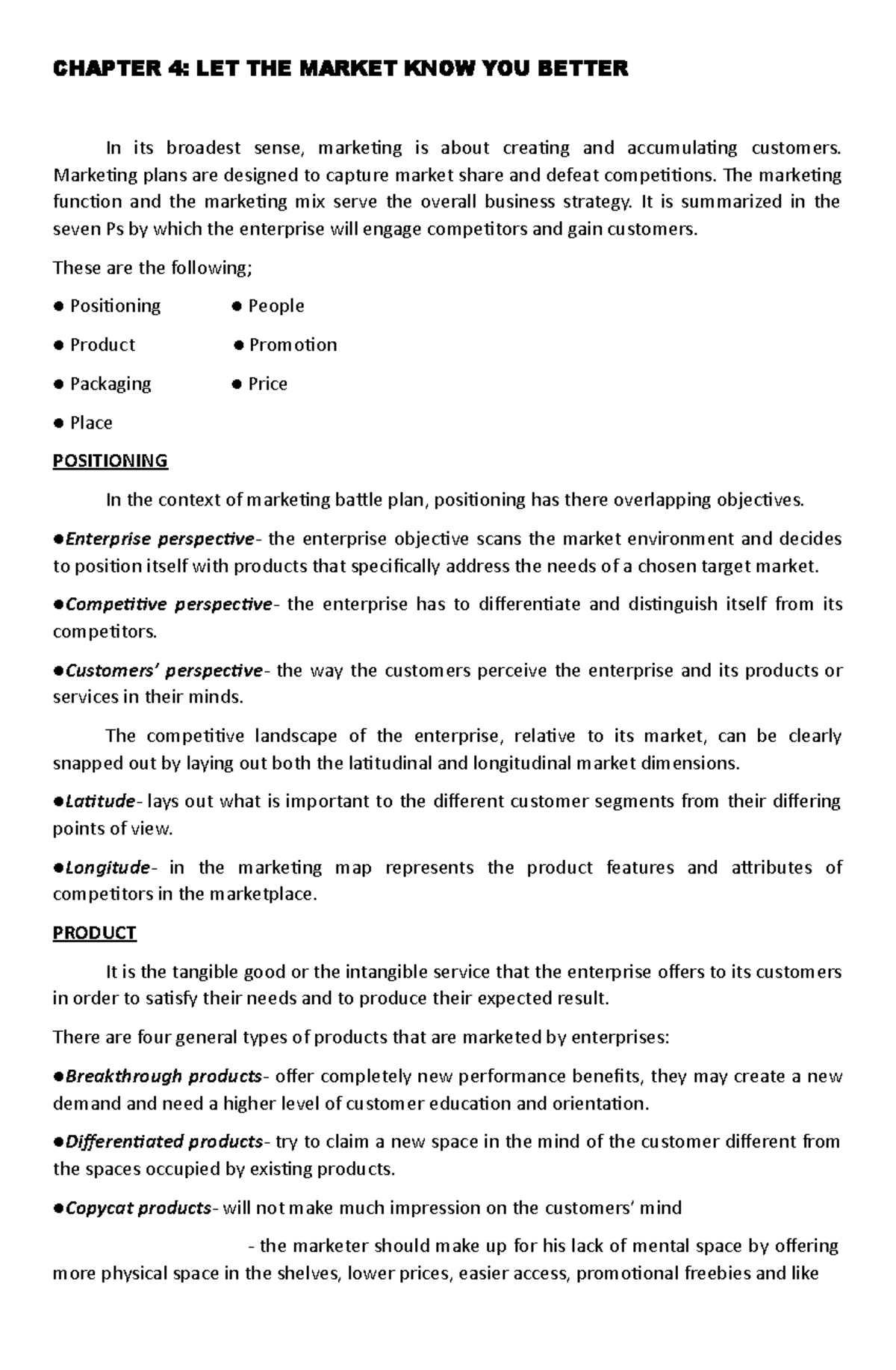 Lecture Notes: Marketing Essentials and Strategies - Studocu