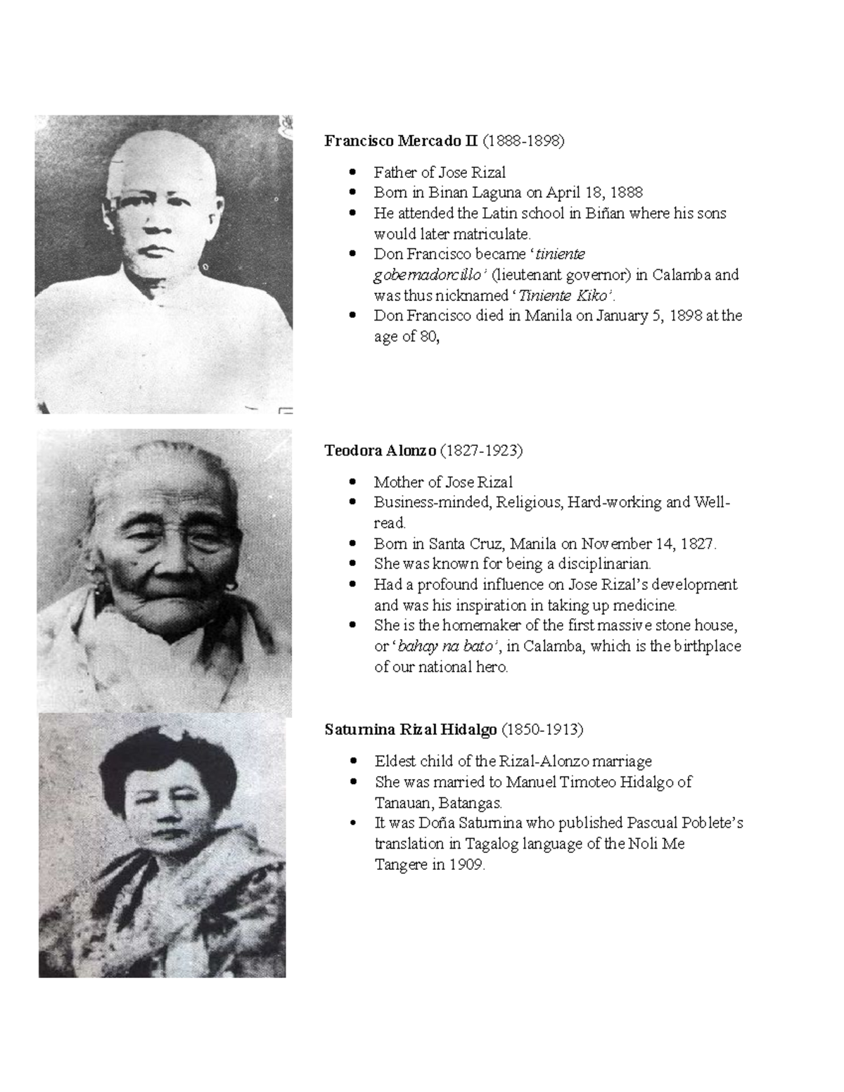 Jose Rizal Father Job