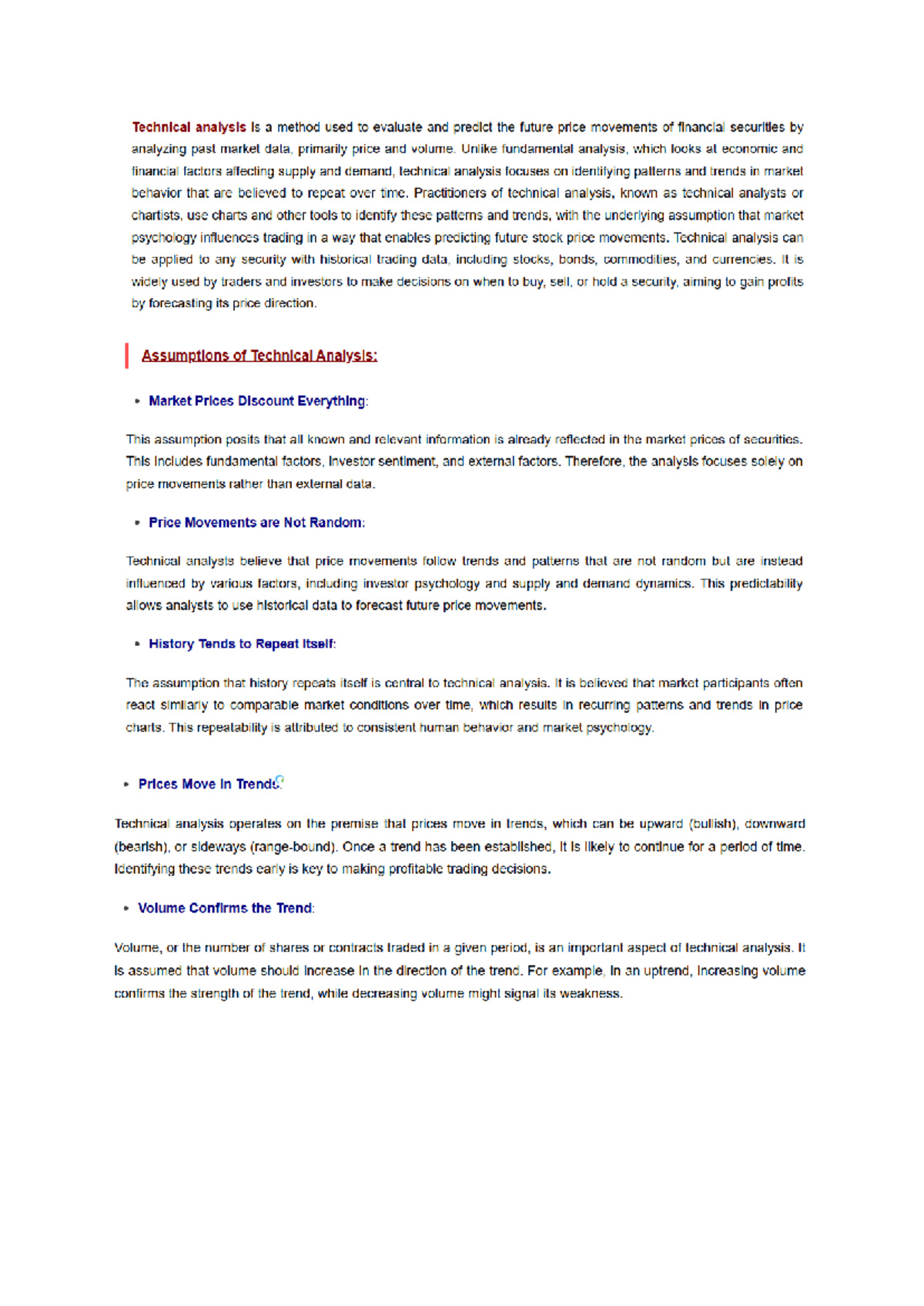 Technical Analysis: Evaluating Market Trends and Price Movements - Studocu