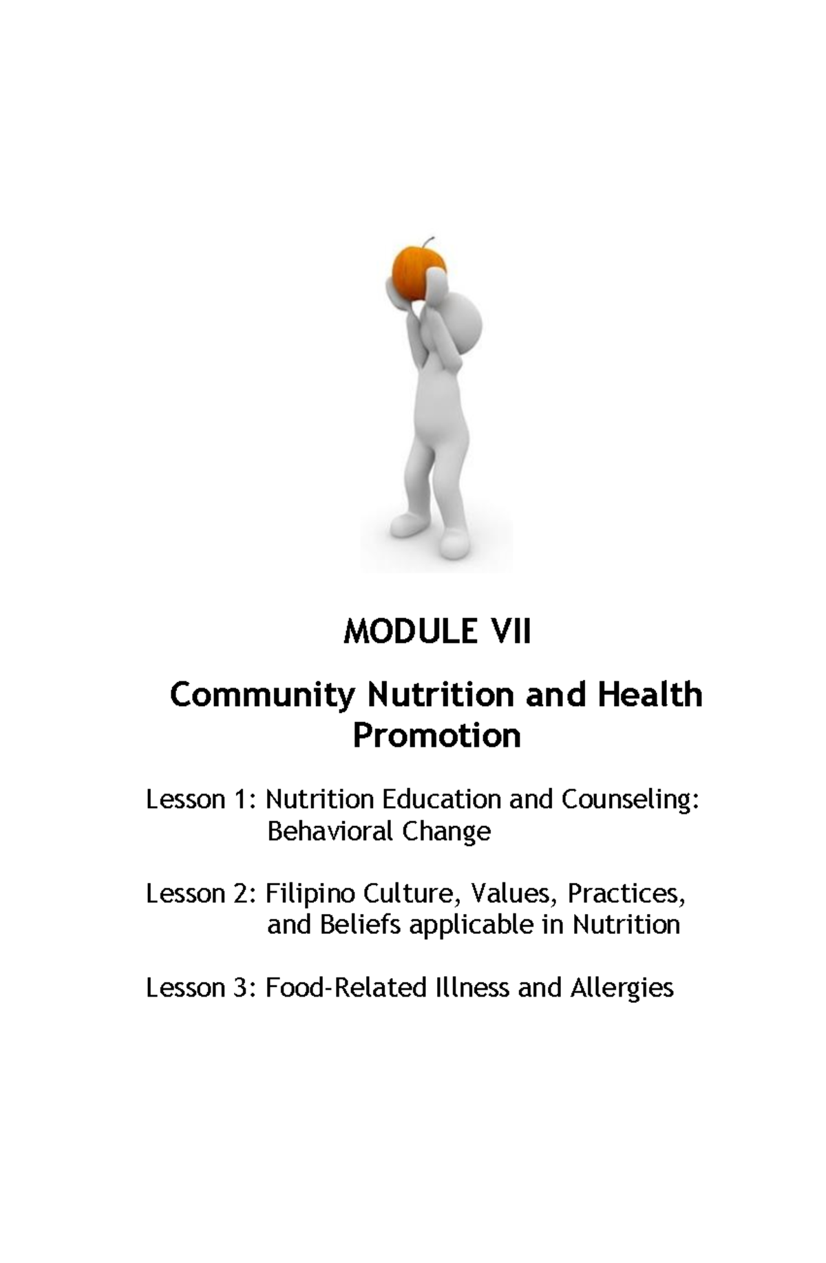 Module-VII ndt - Module-VII ndt - MODULE VII Community Nutrition and ...