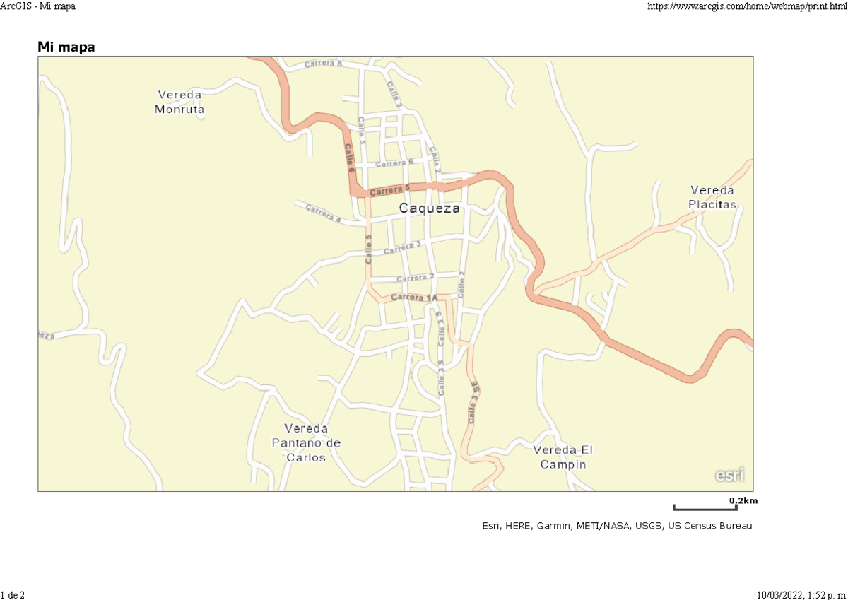 Mapa de veredas, carreteras cercanas y calles de Cáqueza Cundinamarca ...