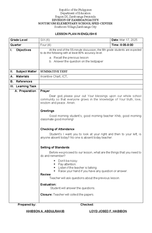 Detailed Lesson Plan in English 4: Adverbs of Manner for Classroom ...